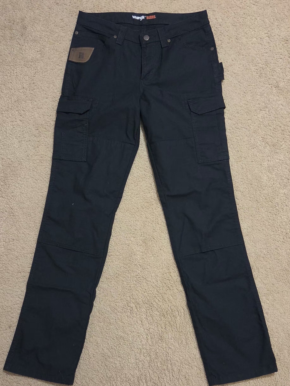 Women's Wrangler Riggs Black Cargo Work Pants